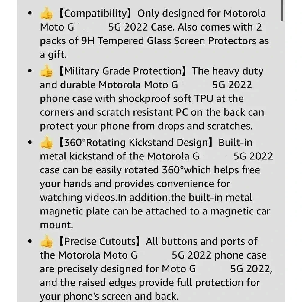Magnetic‎ Kickstand Case For Motorola Moto G 5G 2022 Blue + 2 Screen Protectors
